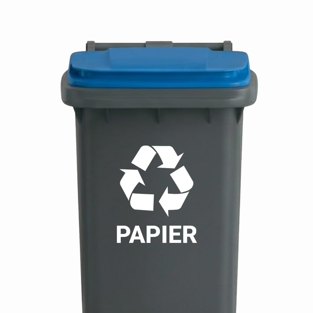 Papier Afval - Container / Kliko sticker - vinyl sticker op maat kopen bij De Stickerbaas