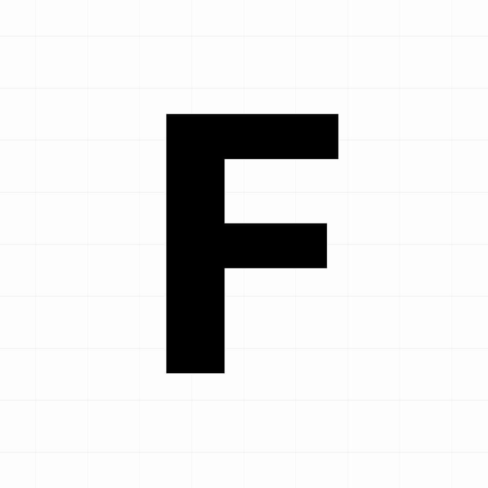 Letter sticker: F - Losse plakletter - vinyl sticker kopen bij De Stickerbaas