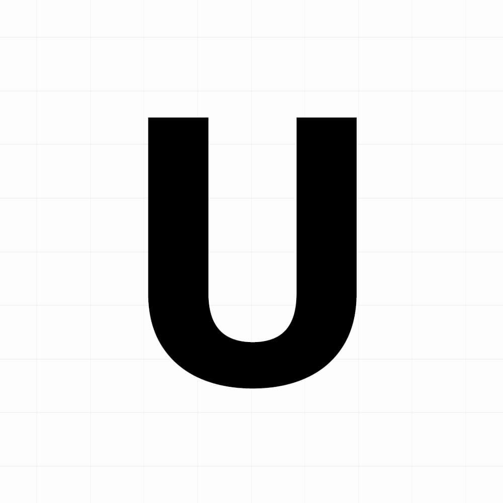 Letter sticker: U - Losse plakletter - vinyl sticker kopen bij De Stickerbaas