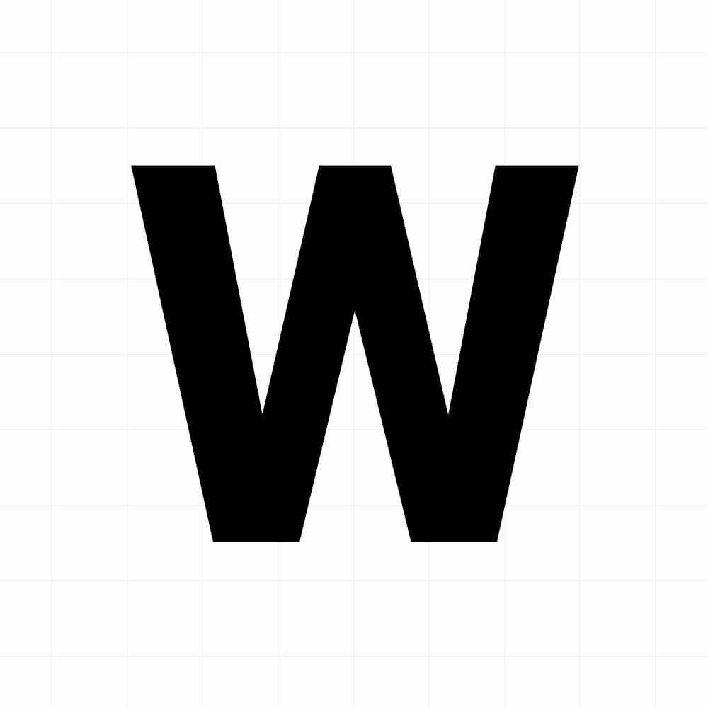 Letter sticker: W - Losse plakletter - vinyl sticker kopen bij De Stickerbaas