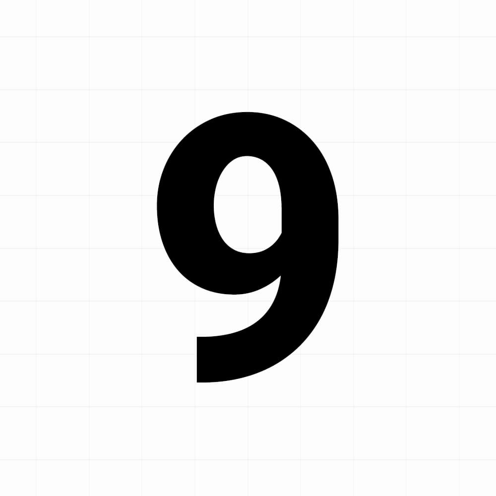 Cijfer sticker: 9 - Losse plakcijfer - vinyl sticker kopen bij De Stickerbaas