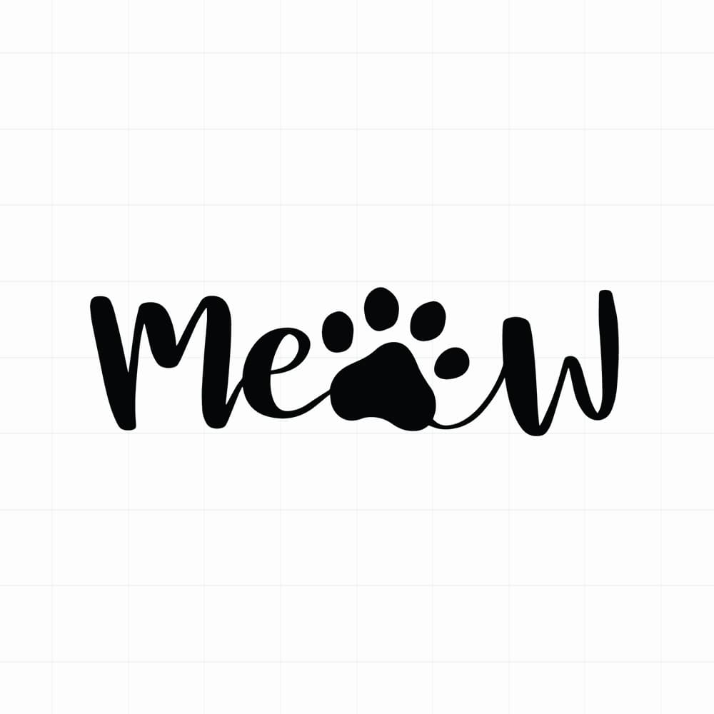 Meow paw sticker - Leuke kattensticker - vinyl sticker kopen bij De Stickerbaas